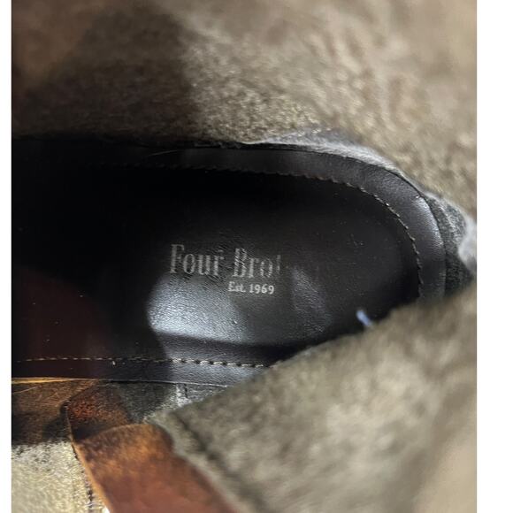 Four Brothers Brown Leather Boots SZ 9.5 - Picture 11 of 12